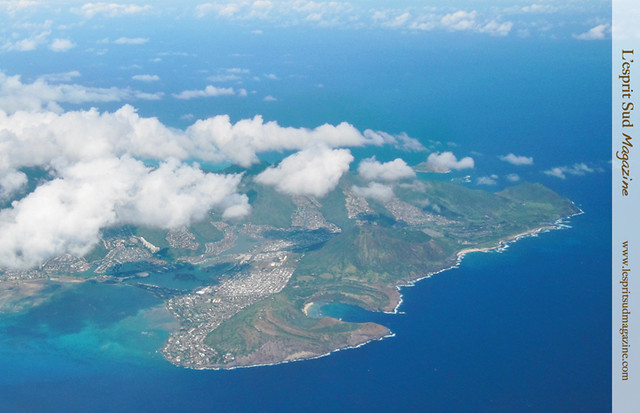 Hanauma Bay from the air, Oahu HI