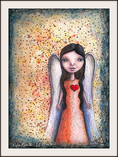 Angel with Abstract background | by Kylie Fowler AKA: Blissful Pumpkin