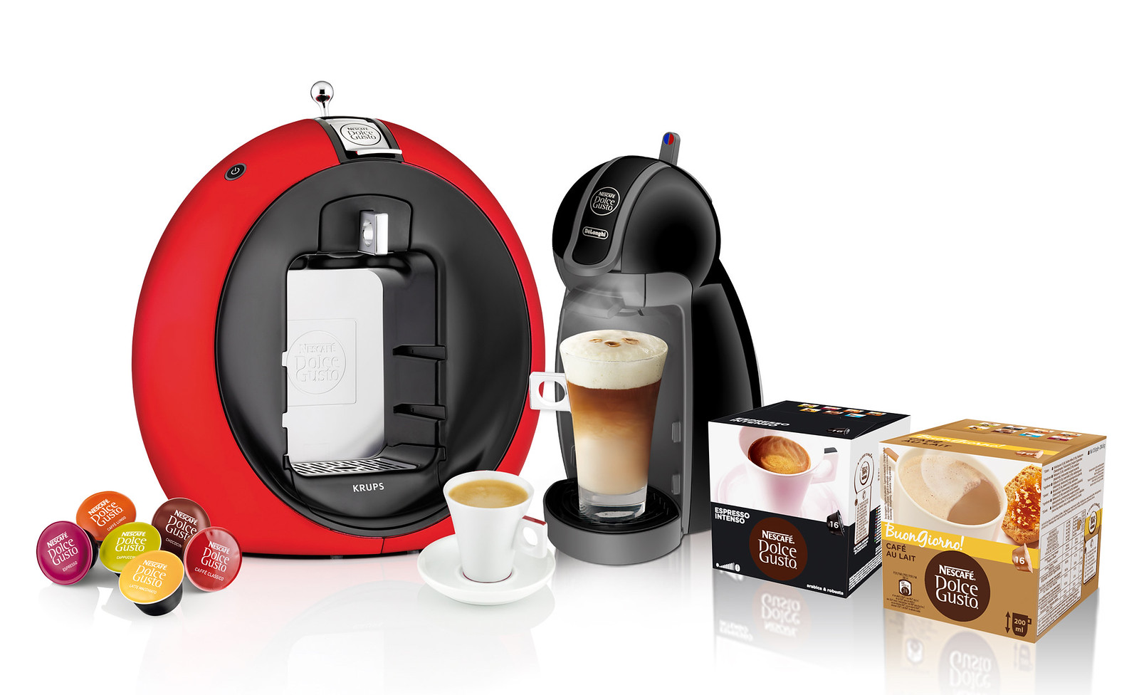 Nescafé Dolce Gusto machine, coffee and capsules, Nestlé