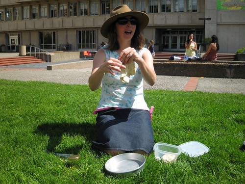 Melinda making crackers for the solar oven | by USFgarden