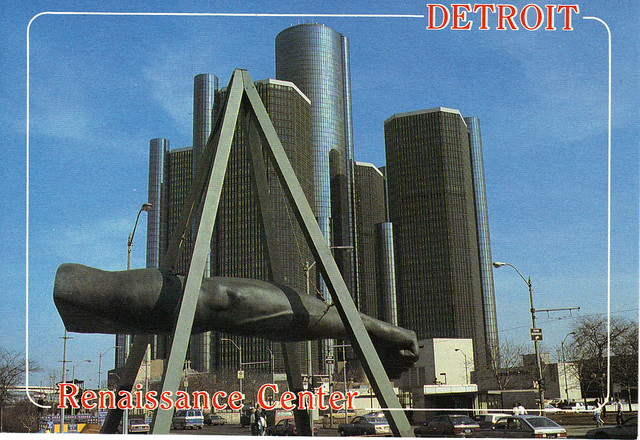 Great American Crossing 1995: Detroit Renaissance Center post card