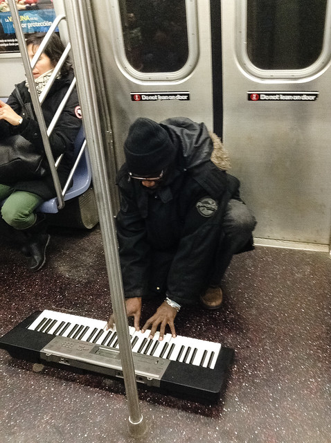 Keyboard session on the subway