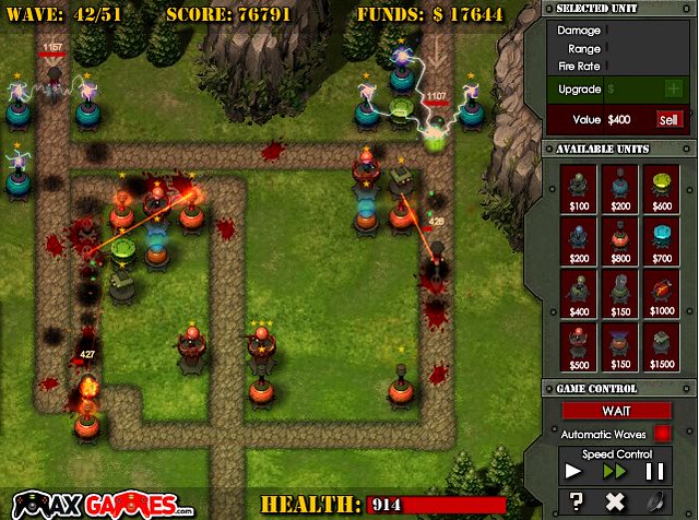Max Games Frontline Defence, Excellent little FLASH tower d…