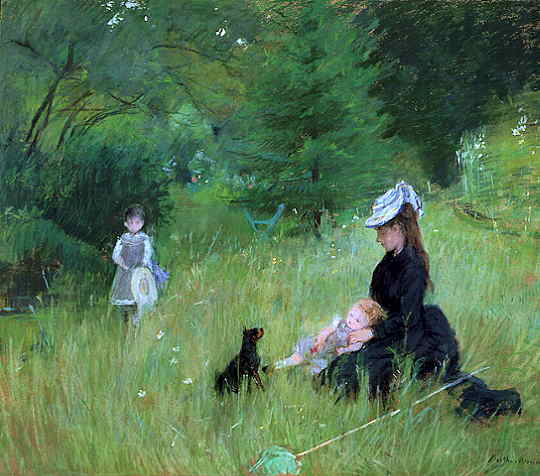 Morisot, Berthe   (1841-1895)    - In a park  - 1874