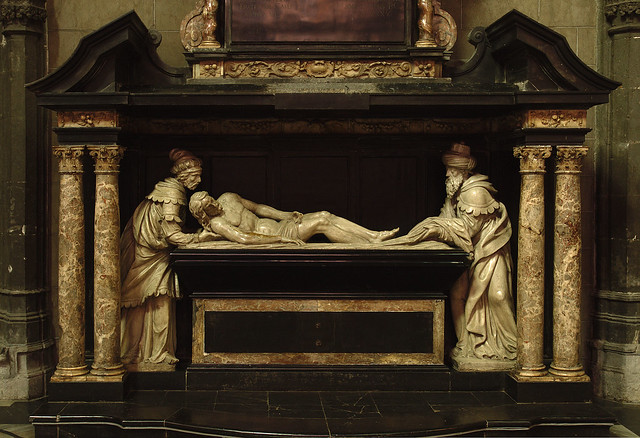 Huy, Wallonie, Liège, Collégiale Nôtre Dame, monument to Hadelin de Royer †1640, detail