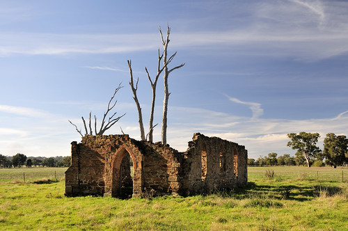 church stone ruins australia southern nsw riverina moorwatha
