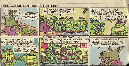 Teenage Mutant Ninja Turtles { newspaper strip } ..CHEEZ WIZ- ..art by Lawson :: 06161991 by tOkKa