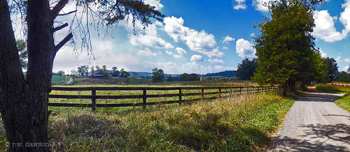 panorama landscape farm fence orangecounty virginia va usa road dirtroad rural 2016
