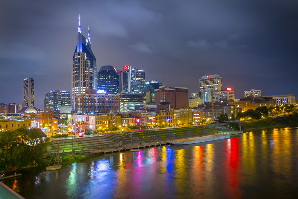Nashville, Tennessee | Downtown Nashville at night. City sky… | Flickr