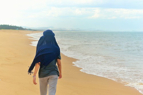 travel blue vacation beach scarf walk