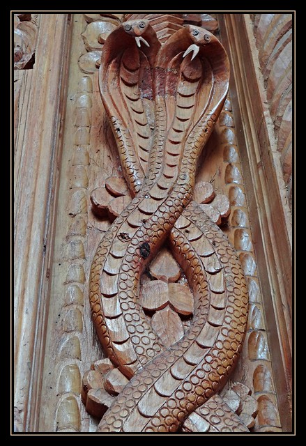 Rakchham temple carved snakes