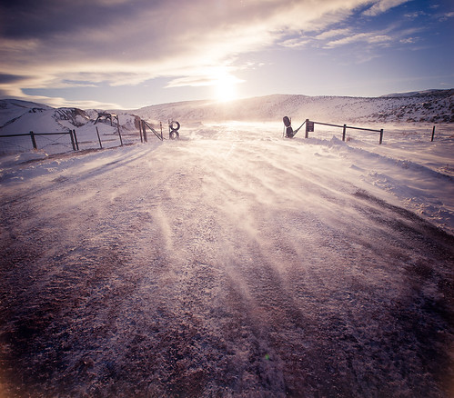 drifts by colerise, at the beginning of 189, wyomingroad sunset sun mountain snow mountains texture nature landscape win