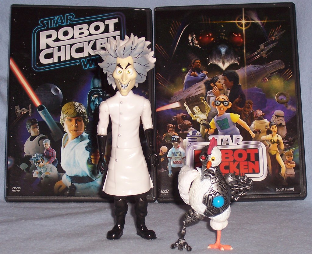 Mad Scientist & Robot Chicken Action Figures.