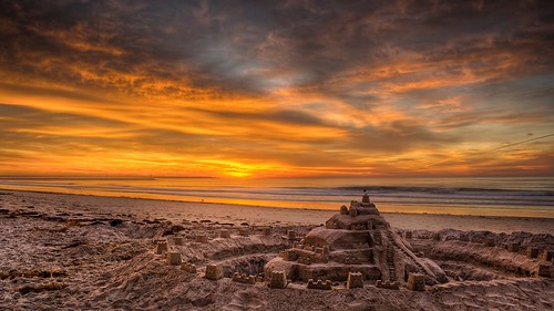castle beach sunrise sand maine wells hdr