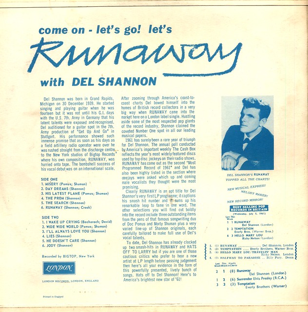 1 - Shannon, Del - Runaway with... - UK - 1961-