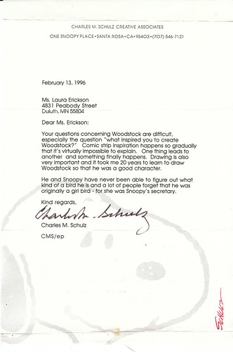 My letter from Charles Schulz!
