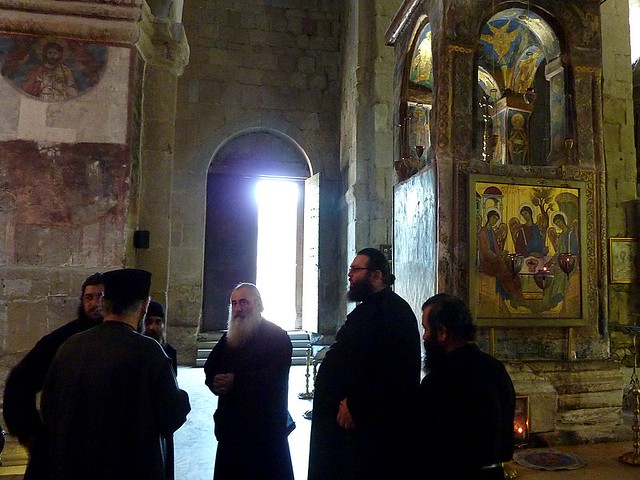 Monks at Mtskheta cathedral