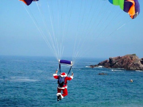 Parachuting Santa Procession
