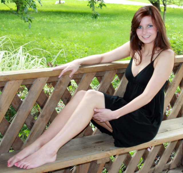 Sexy Model with Beautiful Smile, Black Dress