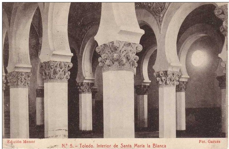 Sinagoga de Santa María la Blanca a inicios del siglo XX. Foto Garcés
