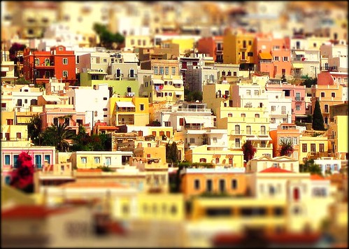 city travel color architecture port buildings greek photography miniature europe afternoon waterfront capital sunny greece hillside cyclades legoland syros tiltshift hss flipmode cycladesislands ermoupolis siros