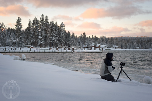 sunset lake snow dock idaho photographing mccall payettelake rumination