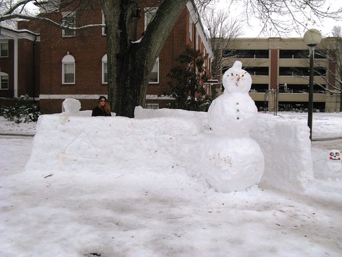 Snow fort on Myers Quad