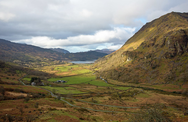 View of the lower slopes of Snowdon and Llyn Gwynant