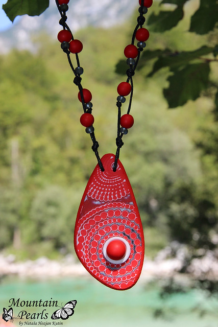 Polymer clay necklace, Mountain Pearls by Nataša Hozjan Kutin