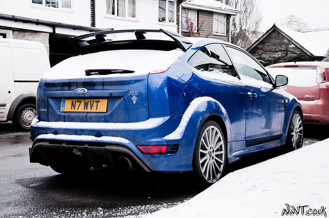 A Snow Covered Ford Focus RS Mk2 Out In The Real World Rear Quarter Shot No Garage Queens Here