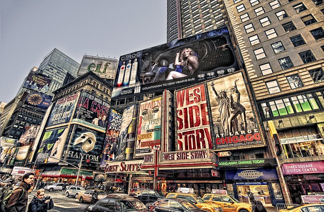 West Side Story Billboard in Times Square HDR