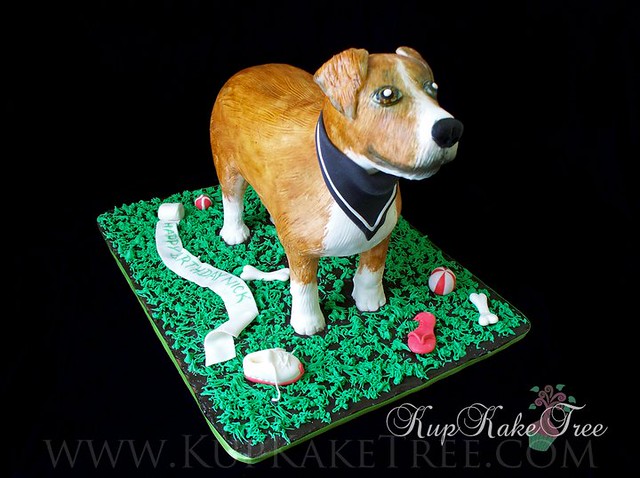 Hand carved 3D Puppy Dog cake
