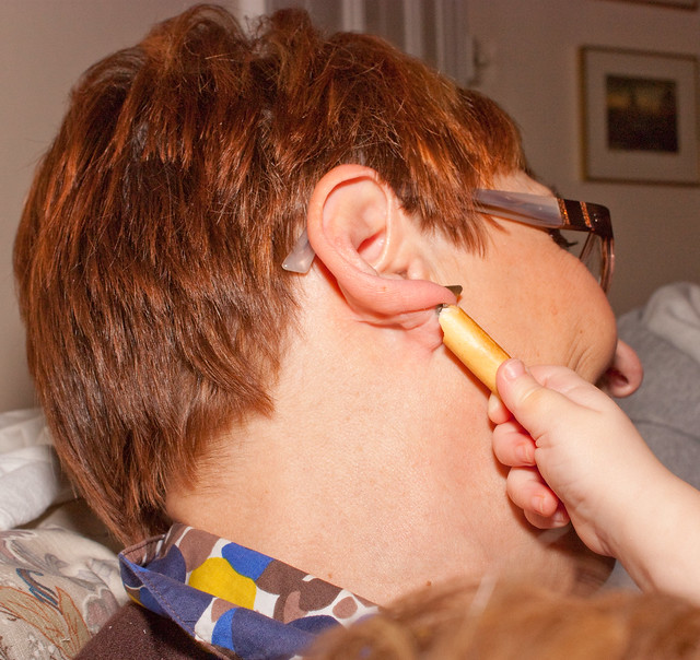Things to do with a breadstick No. 5. Stick it in Nonna's ear