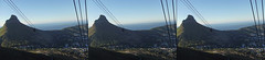 Lions head from Table mountain cable car in parallel and cross eye 3D