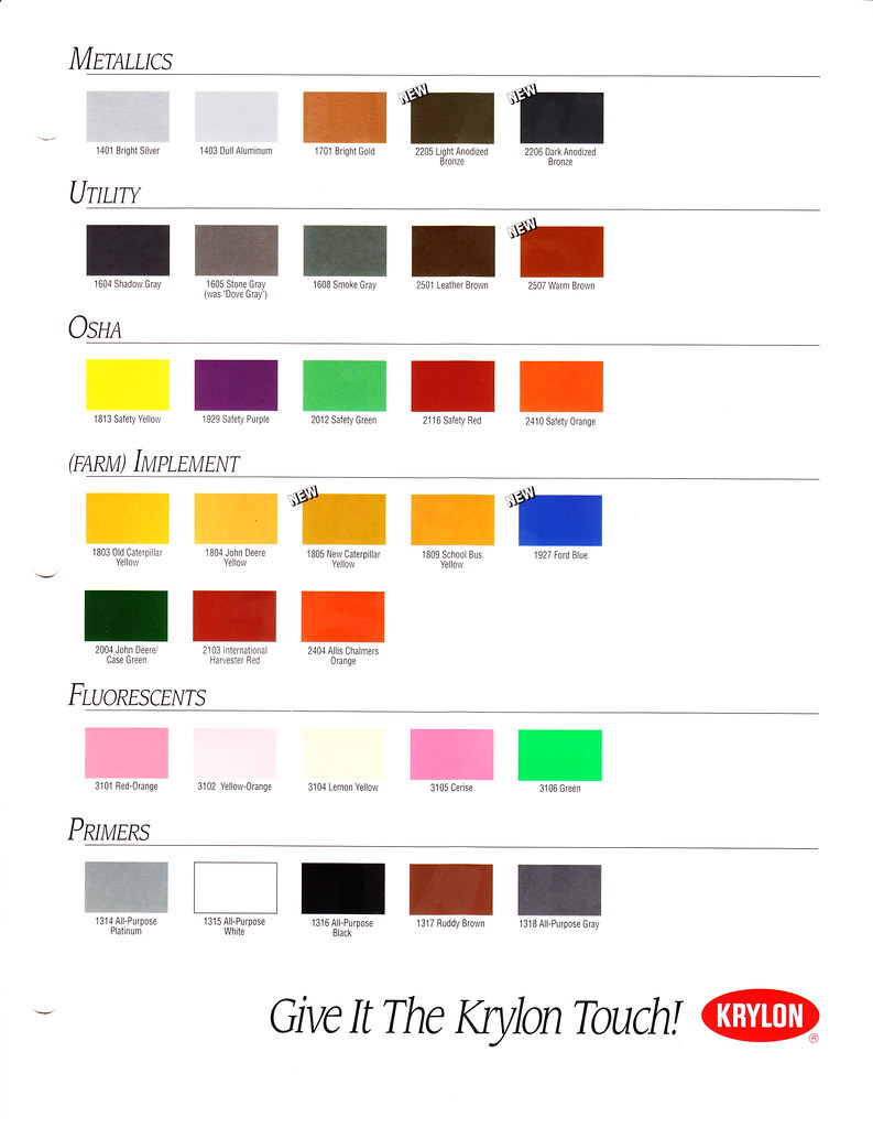 Krylon Paint Colors Chart