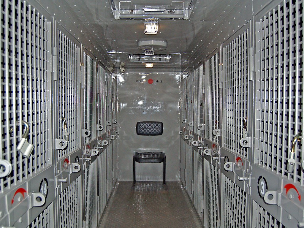 Inside an Inmate Transport Truck