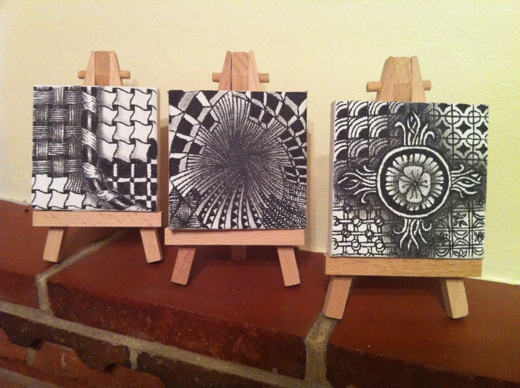 Zentangle mini-canvases, Thought I'd share my mini-canvas z…