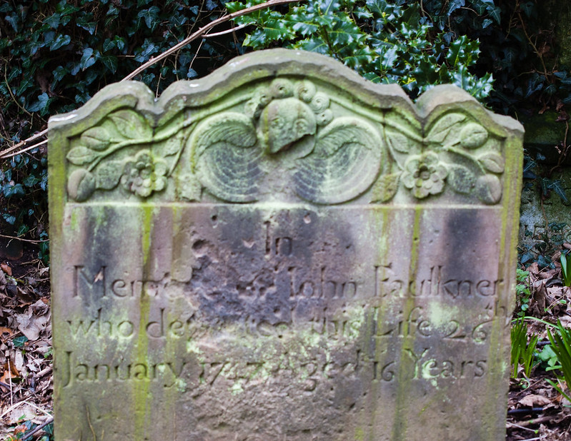Lichen on gravestones: Tettenhall