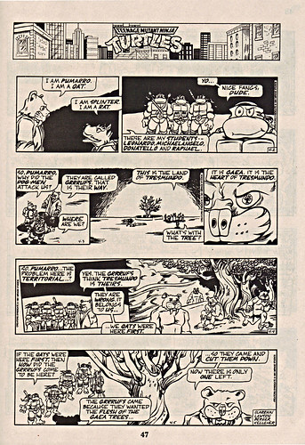 ComicsReview #62 :: 'Teenage Mutant Ninja Turtles' { newspaper strip } 0402-04051991,  " The Last Gaea Tree" pg.47  (( 1991 )) by tOkKa