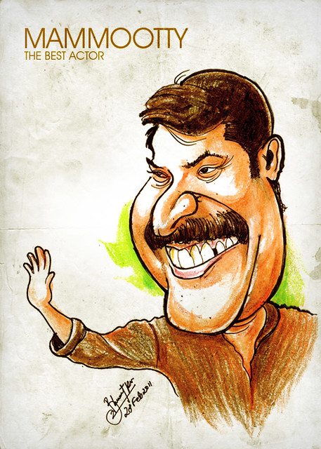 Mammootty - Caricature | Funny take on the Malayalam Superst… | Flickr