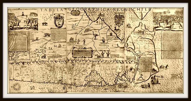 el primer mapa de Chile por Alonso Ovalle 1601 1651