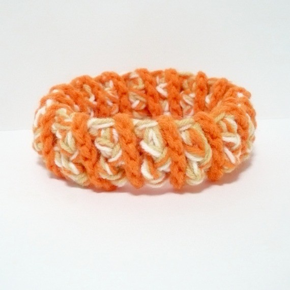 Help Japan - Crocheted Bracelet No. 4 - Orange