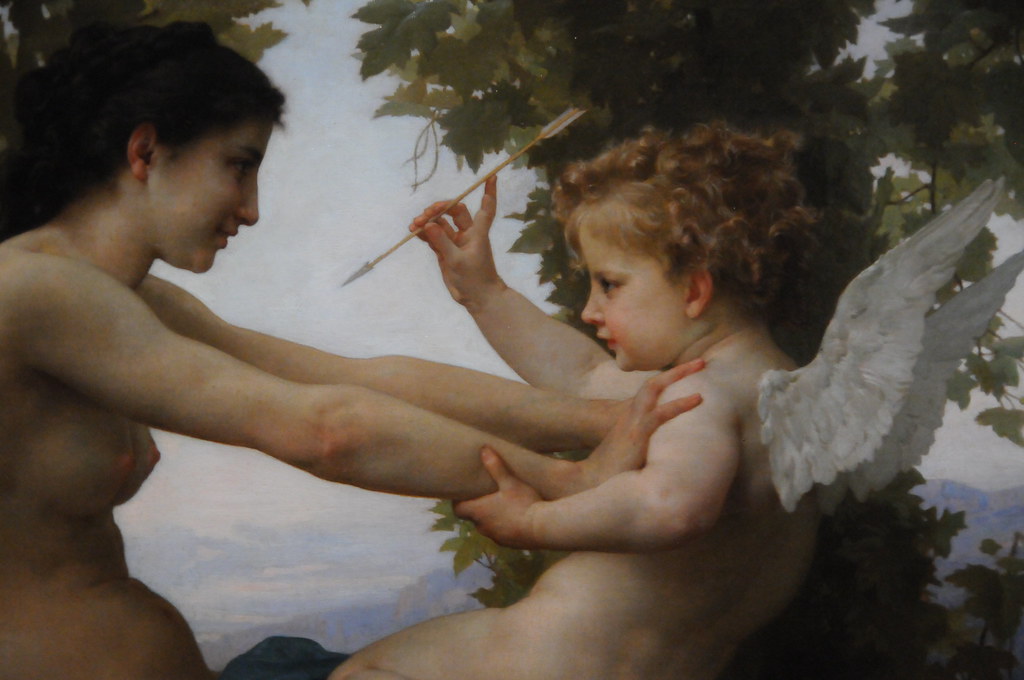 Young Girl Defending Herself against Eros - Adolphe William Bouguereau