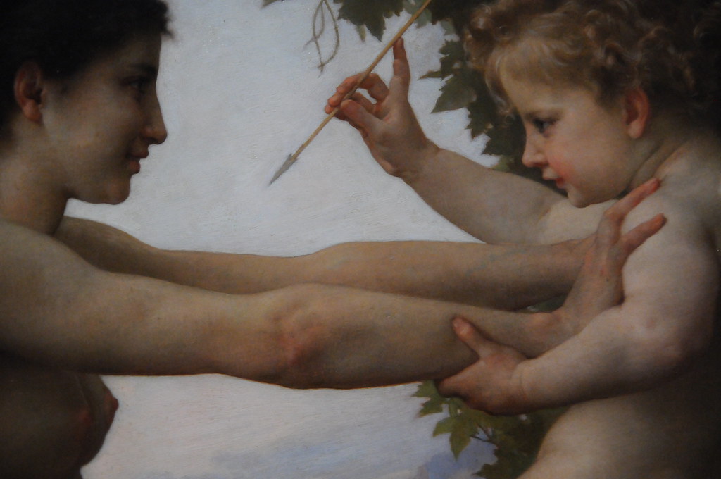 Young Girl Defending Herself against Eros - Adolphe William Bouguereau