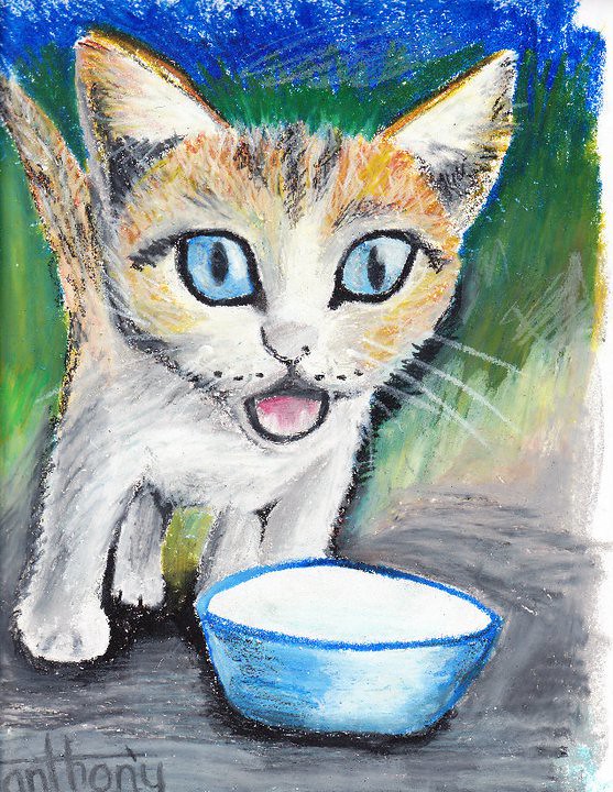Cat oil pastel drawing | Haha, I'm not really good in making… | Flickr