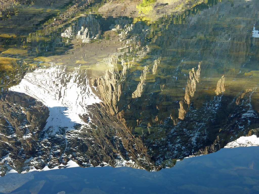 Mountain reflected on Parker Lake