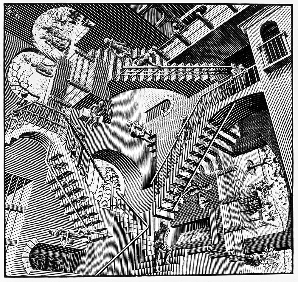 Relatividad (Relativity). M.C. Escher, 1953.