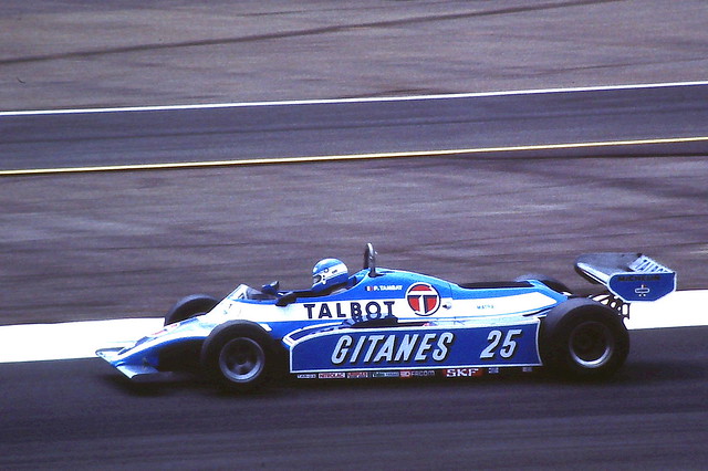 Patrick Tambay - Ligier JS17 during practice for the 1981 British Grand Prix, Silverstone