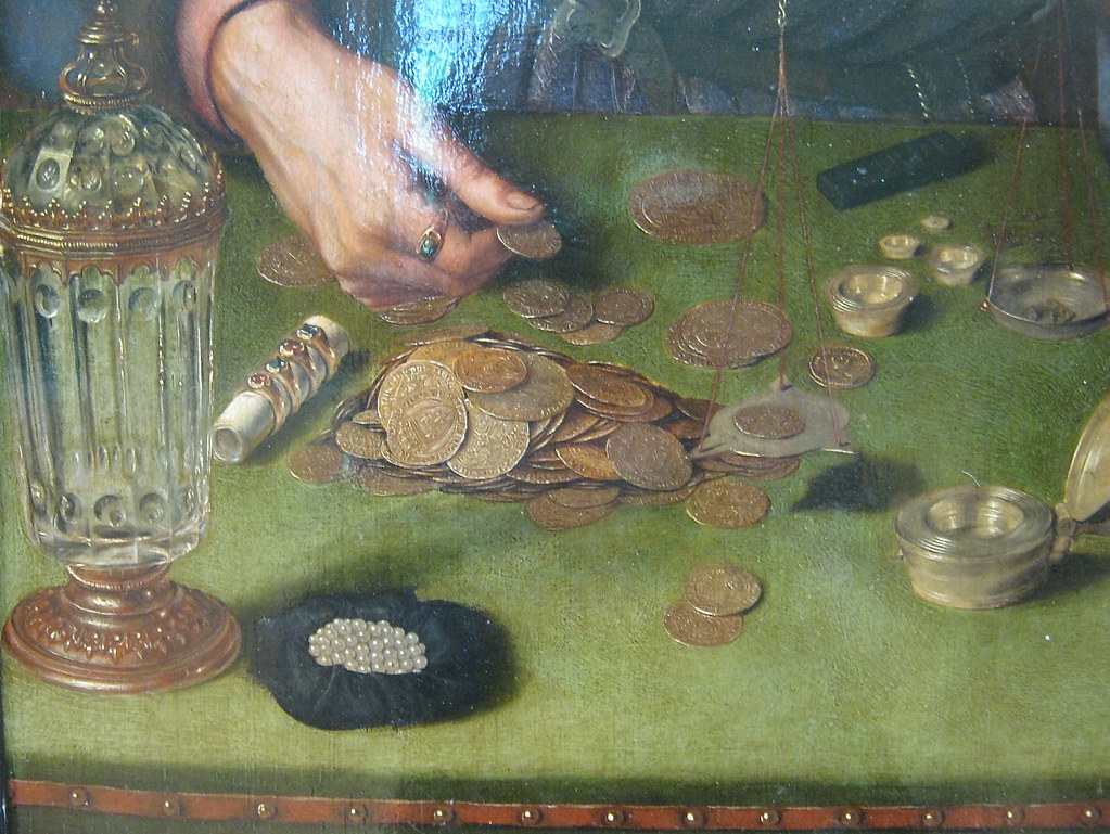 The Moneylender and His Wife (detail)