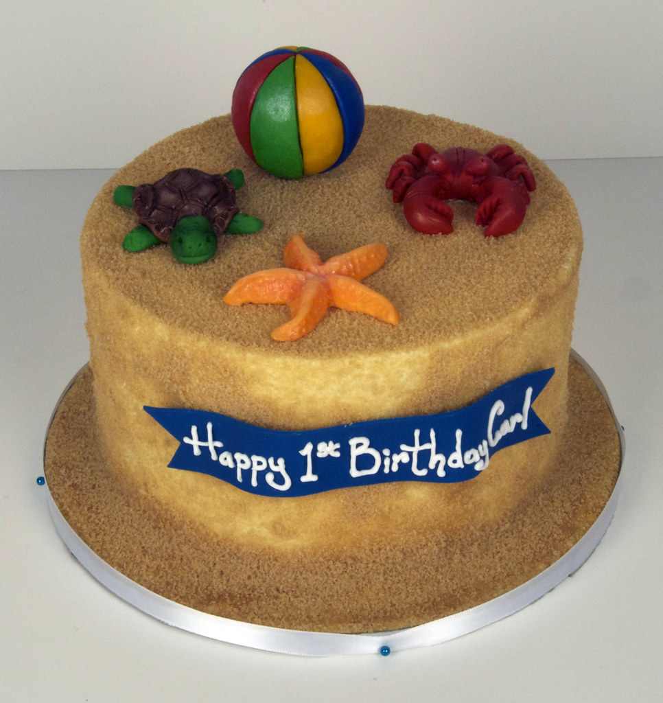 BC4020 - beach 1st birthday cake